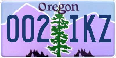 OR license plate 002IKZ