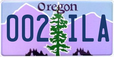 OR license plate 002ILA