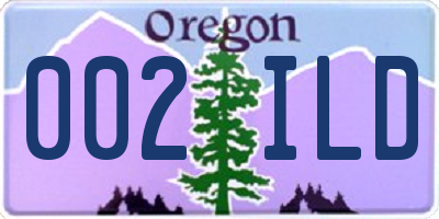 OR license plate 002ILD