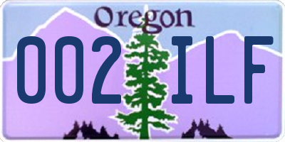 OR license plate 002ILF