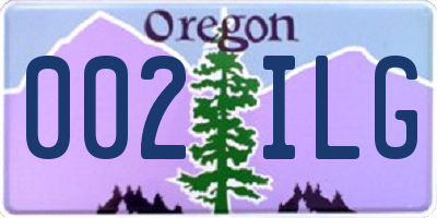 OR license plate 002ILG