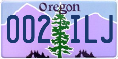 OR license plate 002ILJ