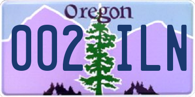 OR license plate 002ILN