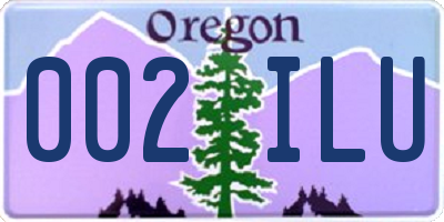 OR license plate 002ILU