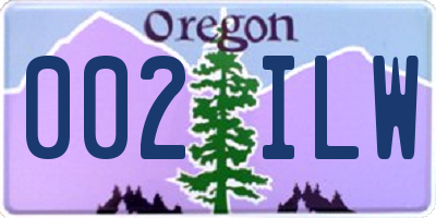 OR license plate 002ILW