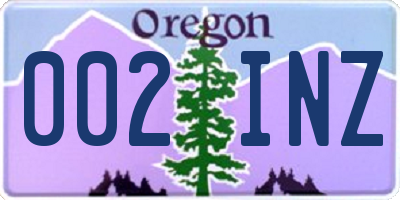 OR license plate 002INZ