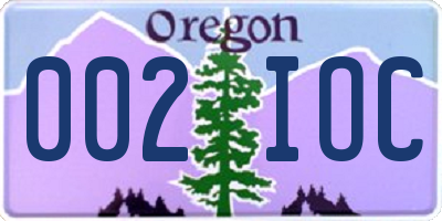 OR license plate 002IOC