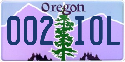 OR license plate 002IOL
