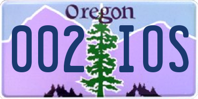 OR license plate 002IOS