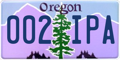 OR license plate 002IPA