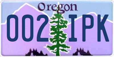 OR license plate 002IPK