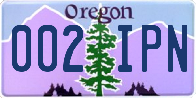 OR license plate 002IPN