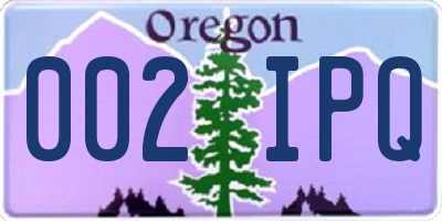 OR license plate 002IPQ