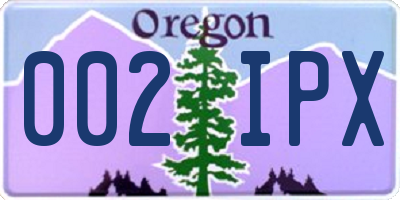 OR license plate 002IPX