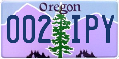 OR license plate 002IPY