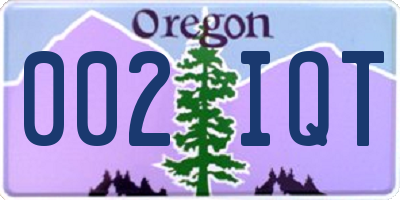 OR license plate 002IQT
