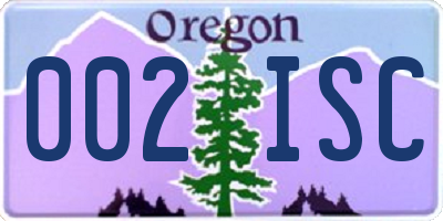OR license plate 002ISC