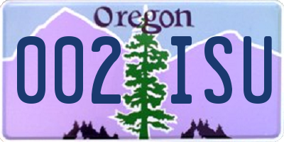 OR license plate 002ISU