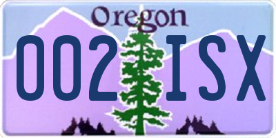 OR license plate 002ISX