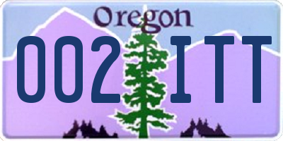 OR license plate 002ITT