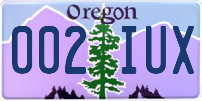 OR license plate 002IUX