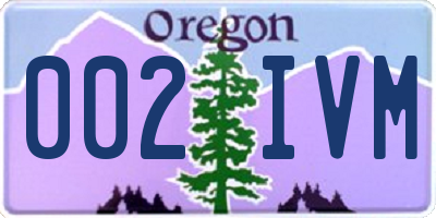 OR license plate 002IVM