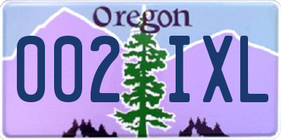 OR license plate 002IXL