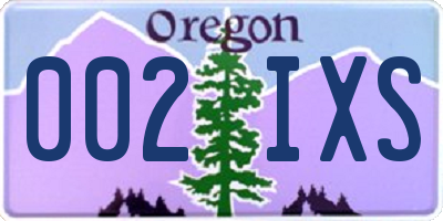 OR license plate 002IXS