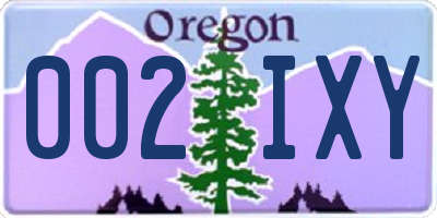 OR license plate 002IXY