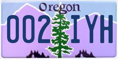 OR license plate 002IYH