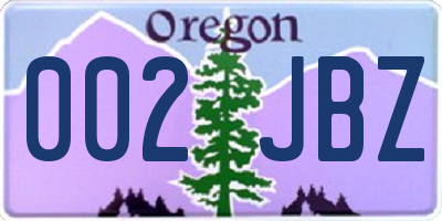 OR license plate 002JBZ