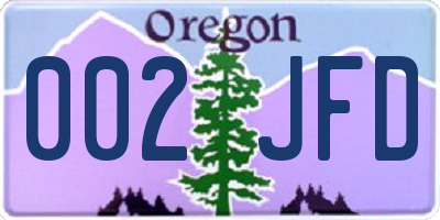 OR license plate 002JFD