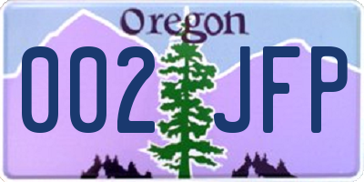 OR license plate 002JFP