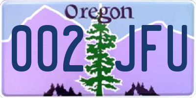 OR license plate 002JFU