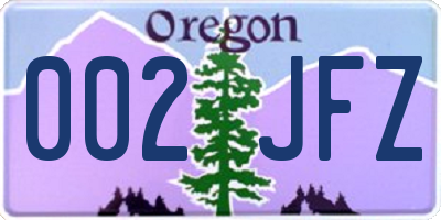 OR license plate 002JFZ