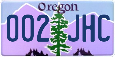 OR license plate 002JHC