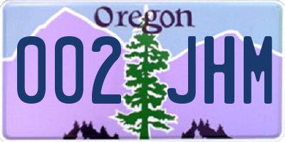 OR license plate 002JHM