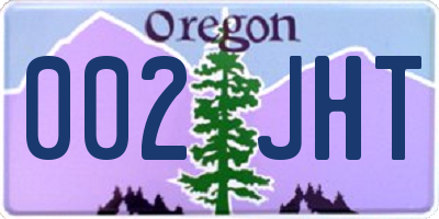 OR license plate 002JHT