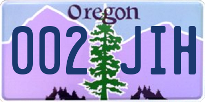 OR license plate 002JIH