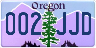 OR license plate 002JJD