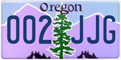 OR license plate 002JJG