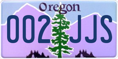 OR license plate 002JJS