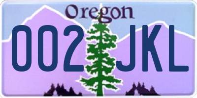 OR license plate 002JKL