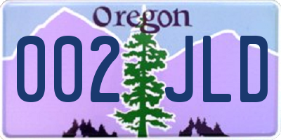 OR license plate 002JLD