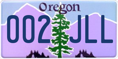 OR license plate 002JLL