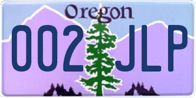 OR license plate 002JLP