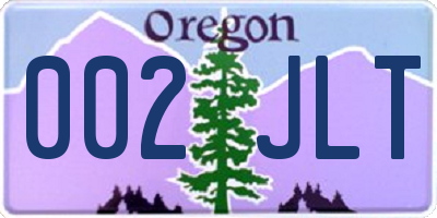 OR license plate 002JLT