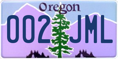 OR license plate 002JML