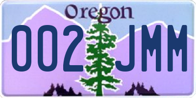 OR license plate 002JMM