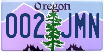 OR license plate 002JMN